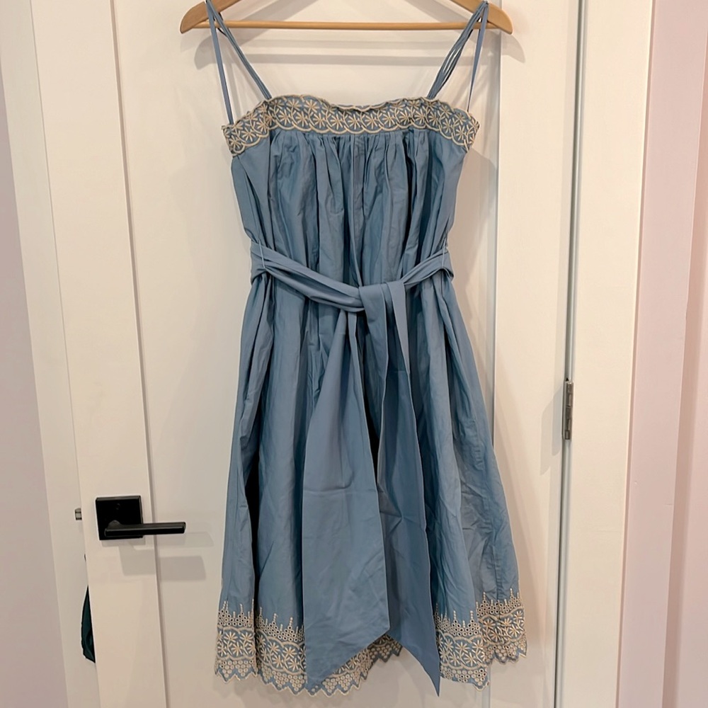 Embroidered cotton sundress with pockets